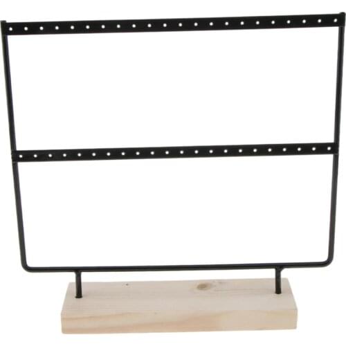 Iron Earrings Rack Jewelry Rack Stand For Necklace Earrings Wood Base