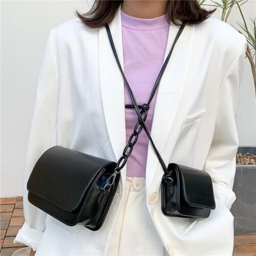 Cute Solid Color PU Leather Shoulder Bags For Women 2021 Summer Simple Handbags And Purses Female Travel Totes S L Two Models