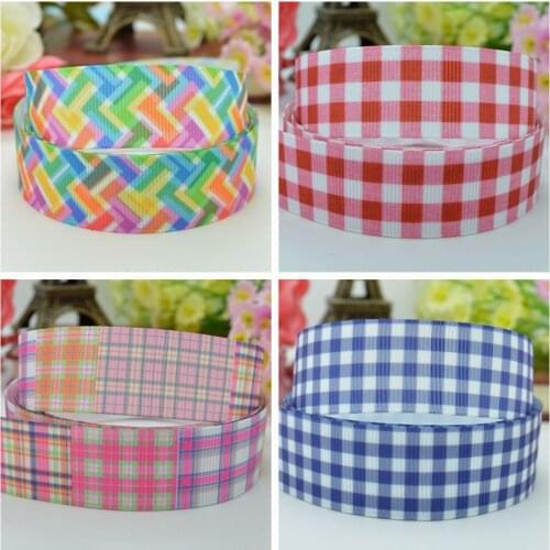 SUPWRF 16 22mm 38 50 75mm lattice RED ribbon Printed grosgrain ribbon hair bow DIY hair accessories decoration 50 Yards B0929