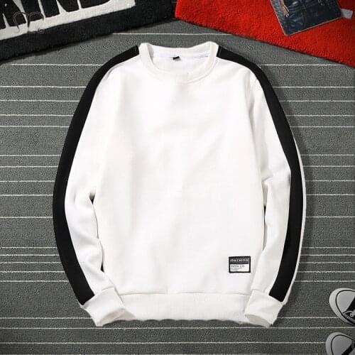 Mens Hoodies harajuku Fashion White Black Sweatshirt Male Hip Hop Japanese Streetwear Letter Patchwork Long Sleeve Pullover Top