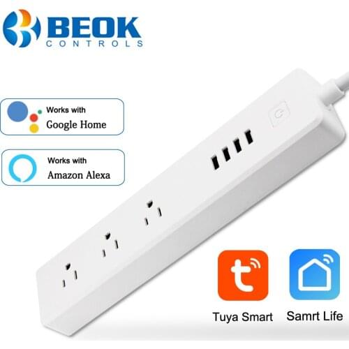 Wifi Smart Power Strip Electrical Socket Wifi USB Port Remote Control Outlet Plug Tuya Smart Life App Control Alexa Google Home