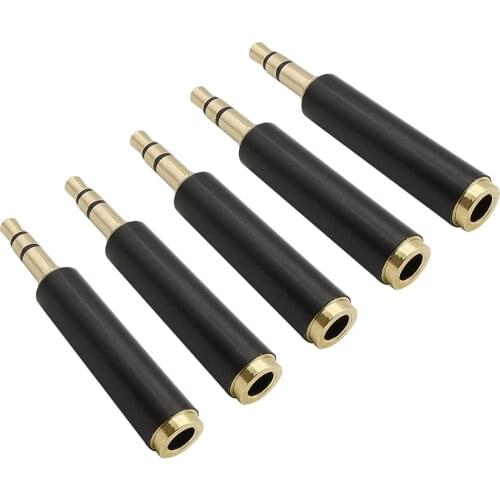 3.5mm Plug 3 Pole Male Plug to 4 Pole Female Jack Stereo Audio Connector Mobile Phone Extension Wire Connector Gold Plated