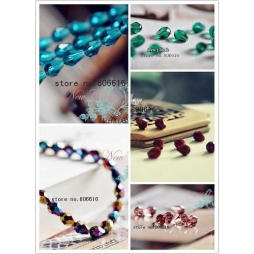 6*7MM 70Pcs Tear-drop Glass Crystal Loose Beads Strands Jewelry Bead Fittings