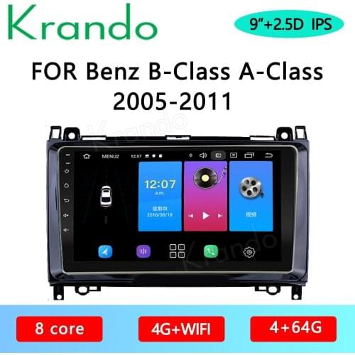 Krando Android 10.0 9" IPS Full Touch Car Multimedia Radio for Benz B Class W245-B150 Sprinter 211-CDI -309 A Class 2005-2011