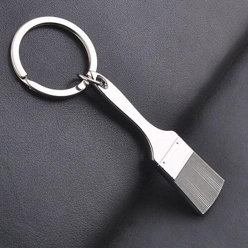 FREE shipping 2014 Wholesale Zinc Alloy Brush Shaped Keyring Metal Novelty Pendant Keychain