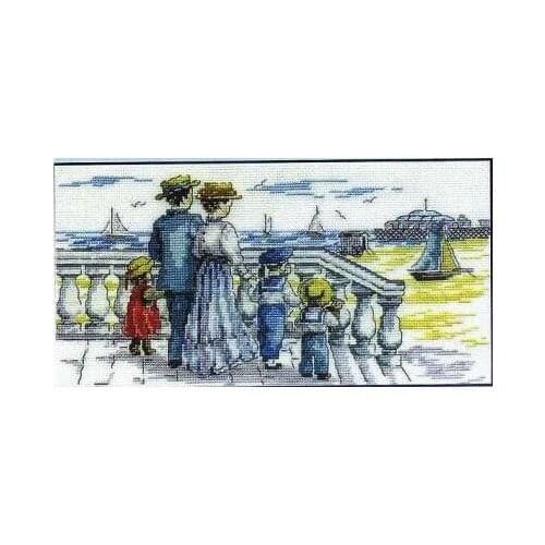 Free delivery Top Quality popular lovely counted cross stitch kit harbor port ship vessel sailing day