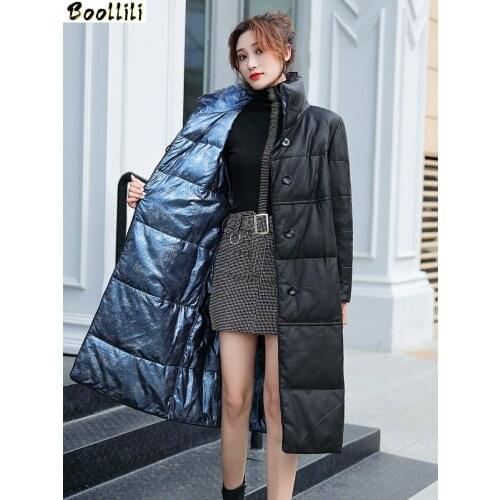 Boollili Genuine Leather Jacket Sheepskin Coat Women Clothes 2020 Two Side Wear Duck Down Coat Winter Coat Women