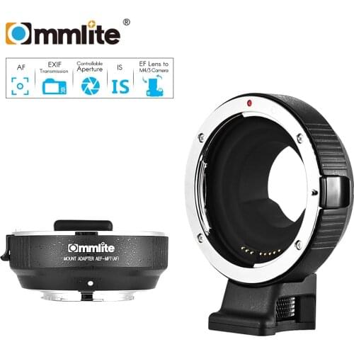 Commlite CM-AEF-MFT Electronic Auto Focus Lens Adapter Ring for Canon EF/EF-S Lens to M4/3 Cameras for GH3 GH4 GH5 GF6 etc
