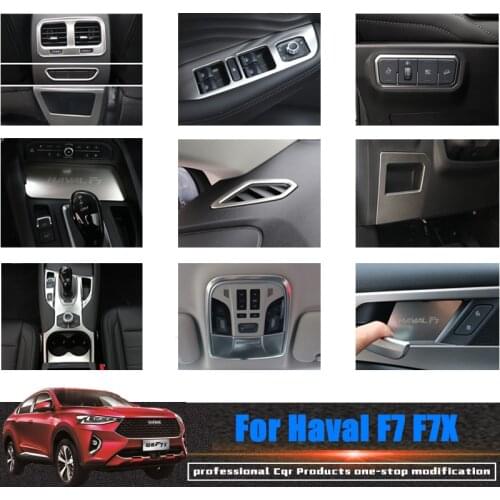 For Haval F7 F7X 2019 2020 Matte Silver Stainless Steel Decoration trims Interior Moulding Accessories