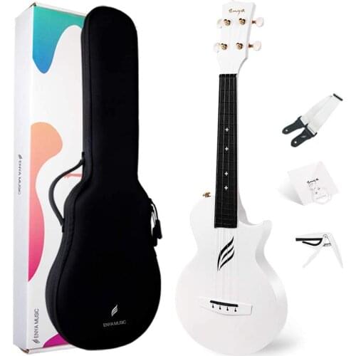 Enya Nova U Concert Ukulele 23” Cutaway Carbon Fiber Beginner Travel Ukulele Kit Waterproof Ukelele With Case/Strap/Capo/Strings