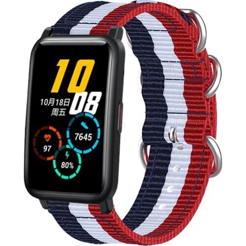 Canvas Strap for Honor Watch ES Smart Wristband Sport Replacement Band Bracelet for Xiaomi Haylou LS02 Watchband Correa Belt