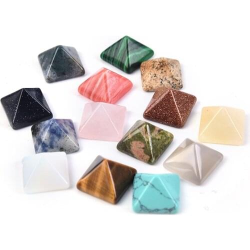 Crystal Pyramid Gemstone Natural Stone Quartz Healing Point Chakra Home Office Decoration Crafts