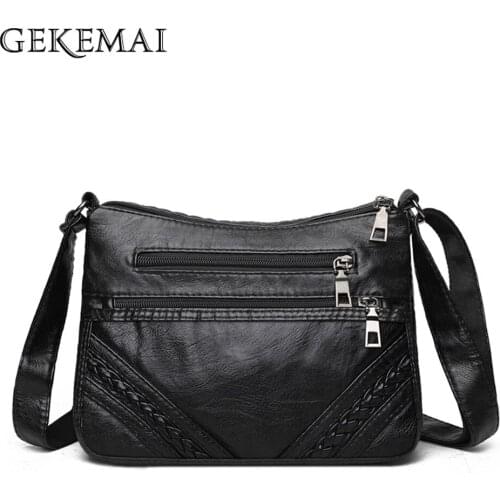 Exquisite Woven Decoration Ladies Shoulder Bag Multi-pocket Design Women Messenger Bags High Quality PU Leather Womens Wallet
