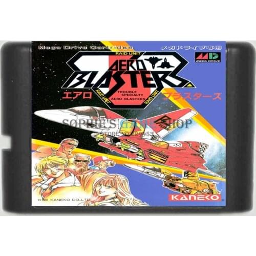 Aero Blasters Game Cartridge Newest 16 bit Game Card For Sega Mega Drive / Genesis System