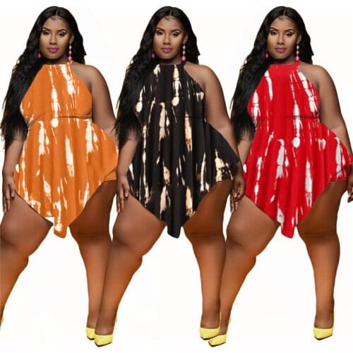 5xl Jumpsuit Women Plus Size Clothing Summer Wholesale Short Sleeve Bodysuits High Waist Sexy Romper Playsuit 2021 Dropshipping