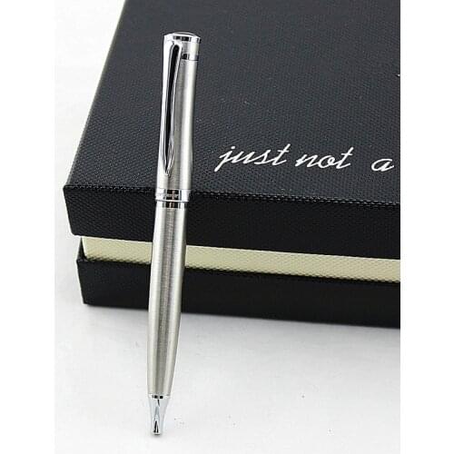 Creative rotating metal ballpoint pen Leather pencil bag select office stationery school gift pen luxury hotel business pen