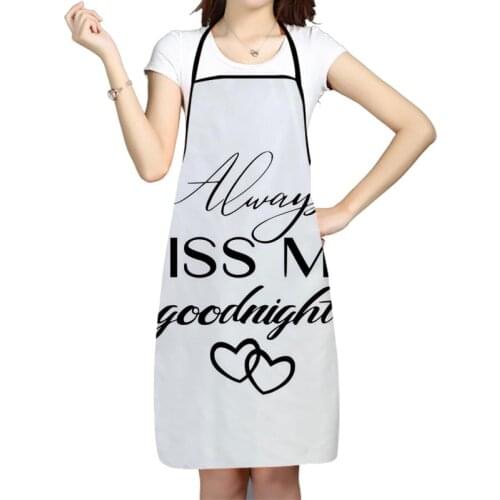 Kiss Me Font Art Printed Kitchen Cooking Baking Aprons Home Cleaning 68*95cm Oxford Fabric For Women Man Home Delantal Cocina
