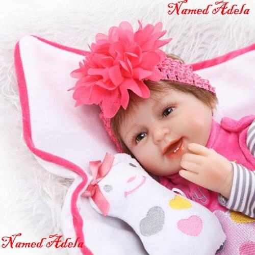 Lovely silicone reborn dolls 16"42cm fake baby reborn girl princess dolls gift bebe girl reborn bonecas toys for children