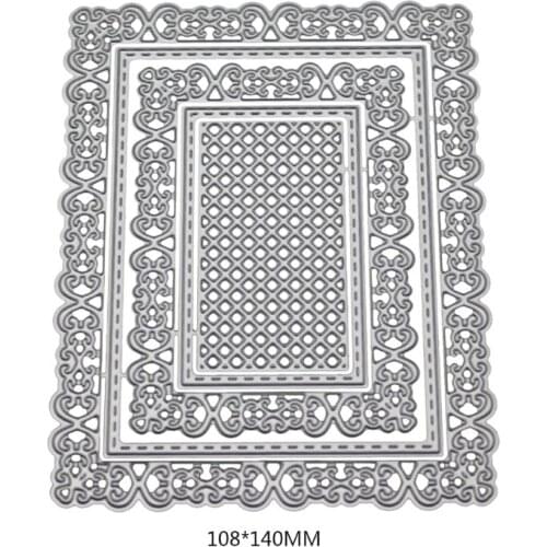 Square Frame Metal Cutting Dies Stencil DIY Scrapbooking Album Stamp Paper Card Embossing Crafts Decor 95AA