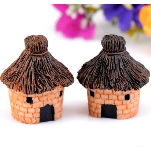 1PC Cute Resin Crafts House Fairy Garden Miniatures Gnome Micro Landscape Decor for Home Decor Mini Resin Crafts Ornaments