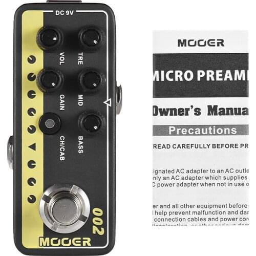 MOOER MICRO PREAMP Guitar Pedal Series 002 UK Gold British Crunch Guitar Effect Pedal Digital Preamp Preamplifier True Bypass