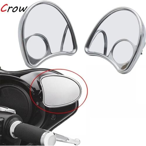 Motorcycle Rearview Black Blind Spot Fairing Mount Mirrors For Harley 14-Later Touring Street Electra Glide Trike Models FLHX