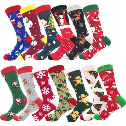 MYORED 4 pairs/ Lot new mens long combed cotton socks 2020 fashion creative colorful mens womens casual chirstmas gift socks