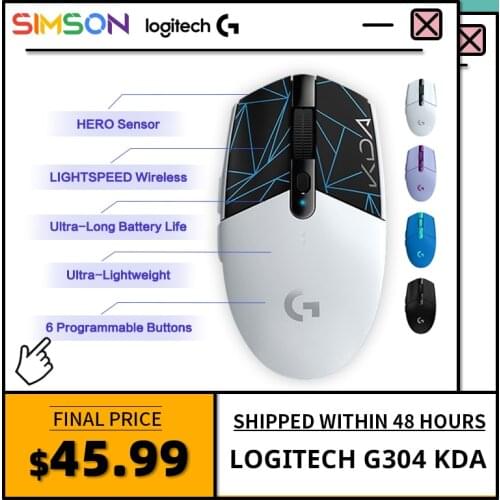 Logitech G304 KDA Wireless Gaming Mouse 2.4G ergonomic mouse HERO Engine 12000DPI For LOL PUBG Fortnite Overwatch CSGO