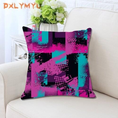 Geometry Cushion Cover 45x45 Polyester Velvet Pillowcase Decorative Sofa Cushions Pillow Cover Home Decor Colorful Pillow Cases