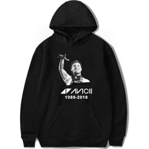 New Avicii 1989-2018 Print Hoodies Men Women Fashion Sweatshirt Hoodie Streetwear Pullover DJ Avicii Hoodies Sweatshirts Mens