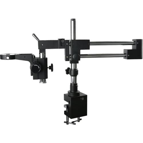Double Boom Stand Dual Arms Industrial Zoom Trinocular Stereo Microscope Stand 76mm Focusing Ring Clamp Microscopio Holder