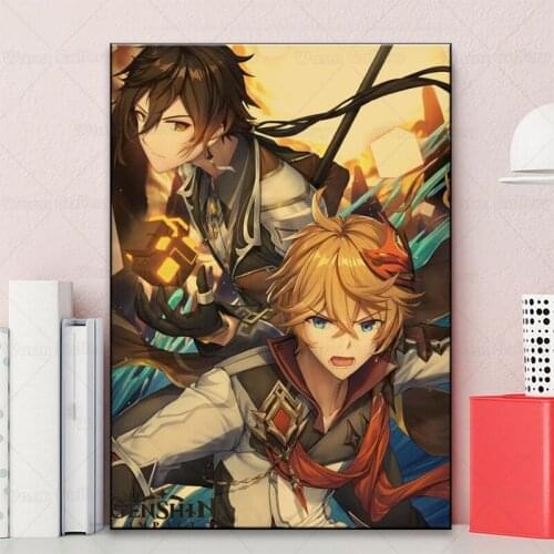 Genshin Impact Series Poster HD Poster Paper Anime Girls Poster Stickers Home Decor Study Bedroom Bar Cafe Wall Paintings