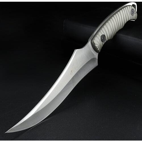 Outdoor Straight Knife Wild Survival Short Knife Self-defense Retirement Carrying High Hardness Camping Hunting Knife