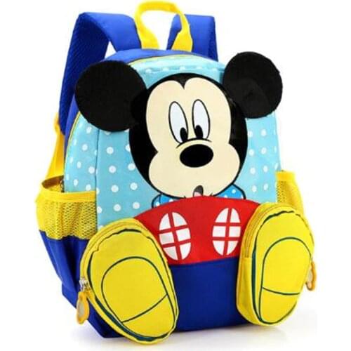 Disney Kindergarten Children Cartoon Mickey School Bags Kids Minnie Backpack Waterproof Schoolbags Satchel for boys and girls