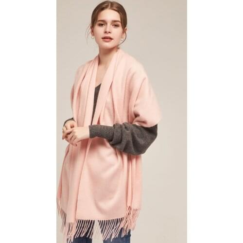 Men womens winter fashion casual all match ripple pure cashmere wool large pashmina scarf shawl multicolor 70*200cm with tassel