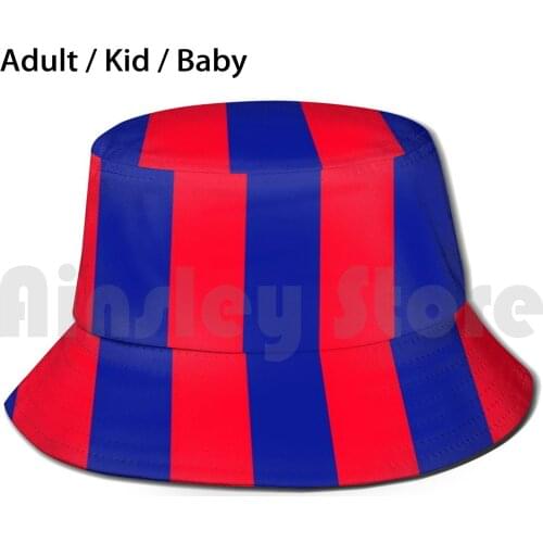 Red & Blue Team Colours ( Stripes ) Sun Hat Foldable UV Protection English Football Football Premiership England Football