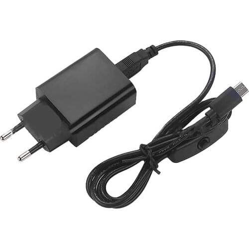 Plug Power Supply Line Replacement 5V 3A Power Switch Cable Type-C US/EU for Raspberry Pi 4B Accessories