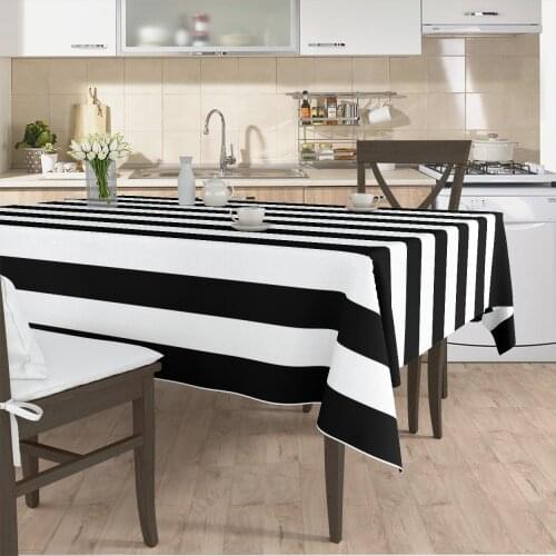 Tablecloth living room kitchen cover runner pattern black white line pattern micro fabric cover free shipping