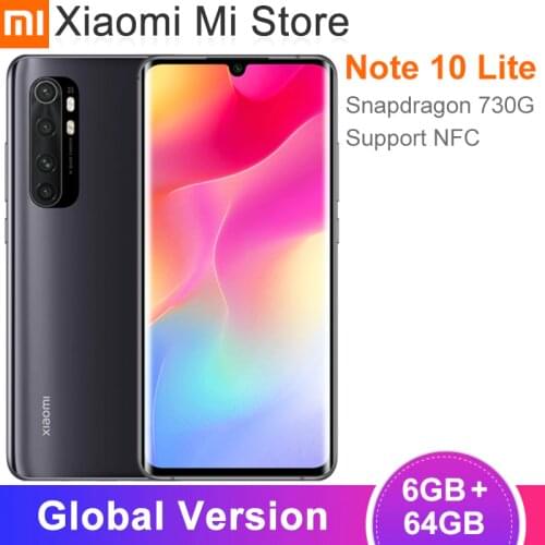 Global Version Xiaomi Mi Note10 Lite Smartphone 6GB 64GB Snapdragon 730G 64MP Camera 6.47″ Display 5260mAh Battery NFC