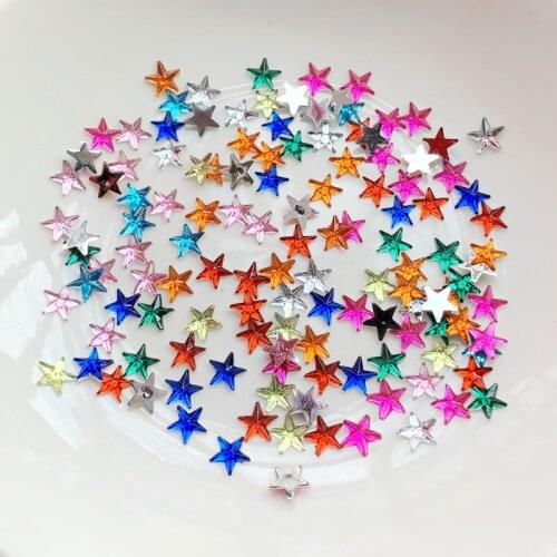 6mm sparkling five-pointed star acrylic flatback DIY jewelry making accessories nail art decorations nail rhinestones 500pcs/lot