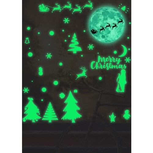 Luminous Christmas Wall Sticker Luminous Christmas Tree Wall Sticker Luminous Elk Wall Sticker