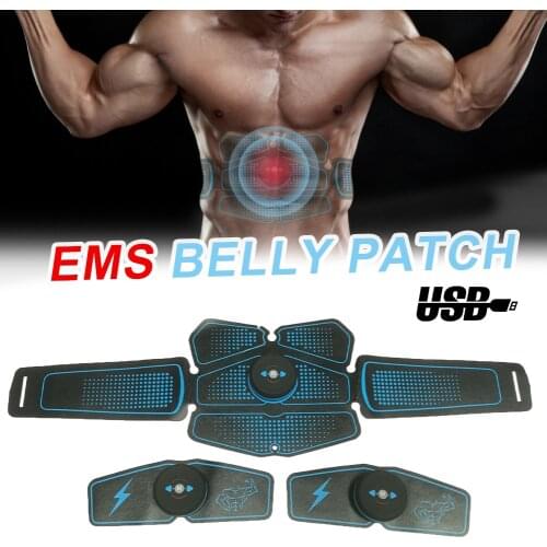 Abdominal Muscle Stimulator EMS Belly Patch Muscle Toner Portable Waist Trainer with 6 Massage Modes Fitness Belt for Home Gym