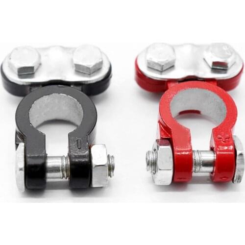 Universal 1 Pair Conductivity Positive Aluminum Magnesium Negative Car Battery Terminals Clamp Connector for Motocucle Boat