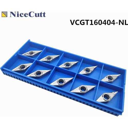 10pcs VCGT160404-NL tungsten carbide lathe turning insert for Aluninum lathe tool holders Freeshipping Nicecutt
