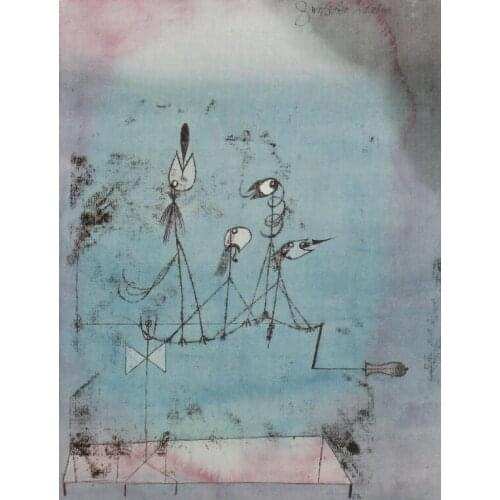 High quality Oil painting Canvas Reproductions Twittering Machine (1922) by Paul Klee Painting hand painted