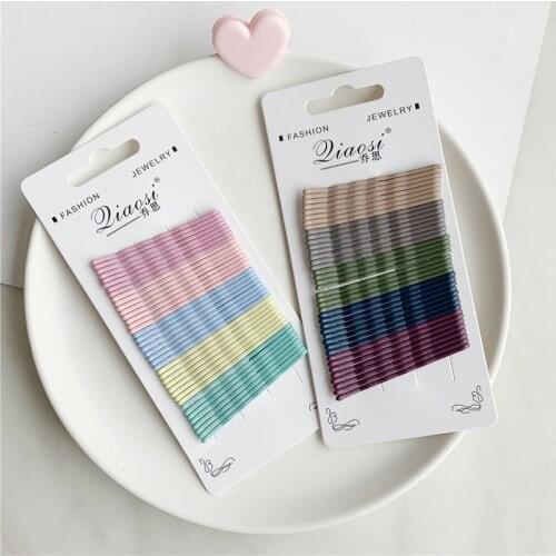 Women Hairpin Frosted Spray Paint Macarons Word Clip