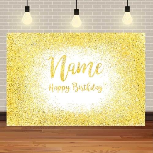 Seekpro Gold Glitter Happy Birthday Party Pink Background Shiny Photography Silver Black Decoration Supplies Name DIY Colorful