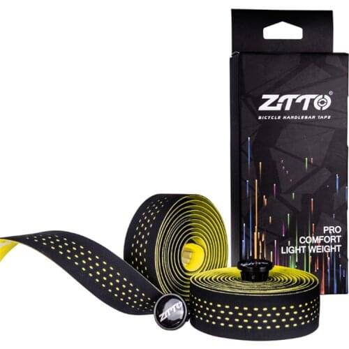 ZTTO Road Bike Bicycle High Quality Vibration Damping Anti-Vibration EVA PU Handlebar Tape Colorful Wrap +2 Bar Plug