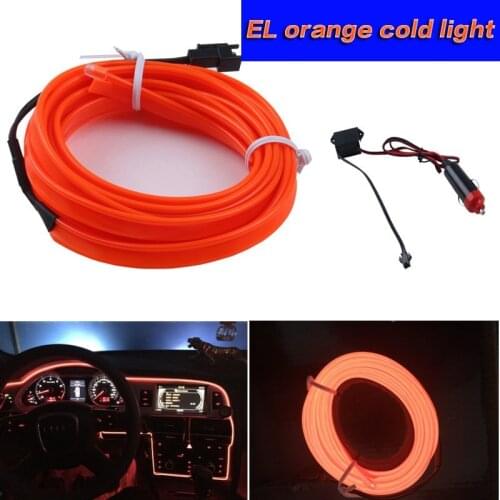 1M-5M Orange Cold Light Car LED Wire Cold Strip Neon Lamp Atmosphere Light
