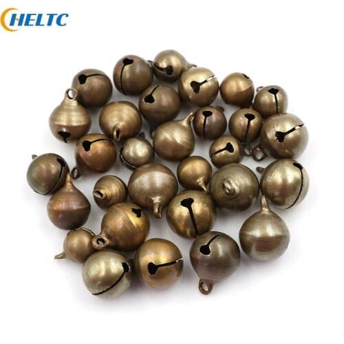 10pcs/lot 10/12/14cm Christmas Tree Decorations Bronze Metal Jingle Bells Loose DIY Crafts Accessories Festival Party Decoration